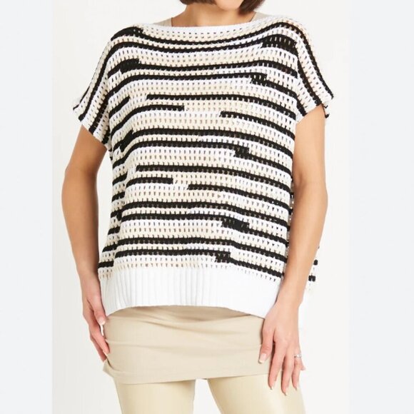 Planet by Lauren G Sweaters - Planet by Lauren G Pima Cotton Pot Holder Boatneck Sweater One Size EUC